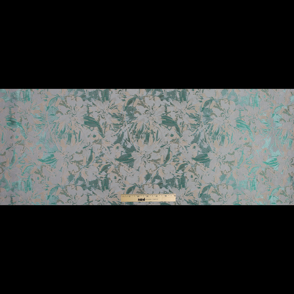 Beige, Green and Ivory Abstract Floral Jacquard Full Beige, Green and Ivory Abstract Floral Jacquard Full