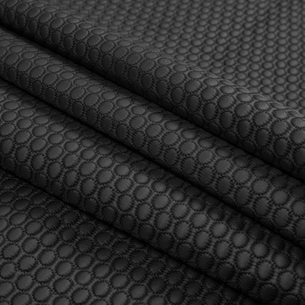 Black Circular Geometric Quilted Coating Folded Black Circular Geometric Quilted Coating Folded
