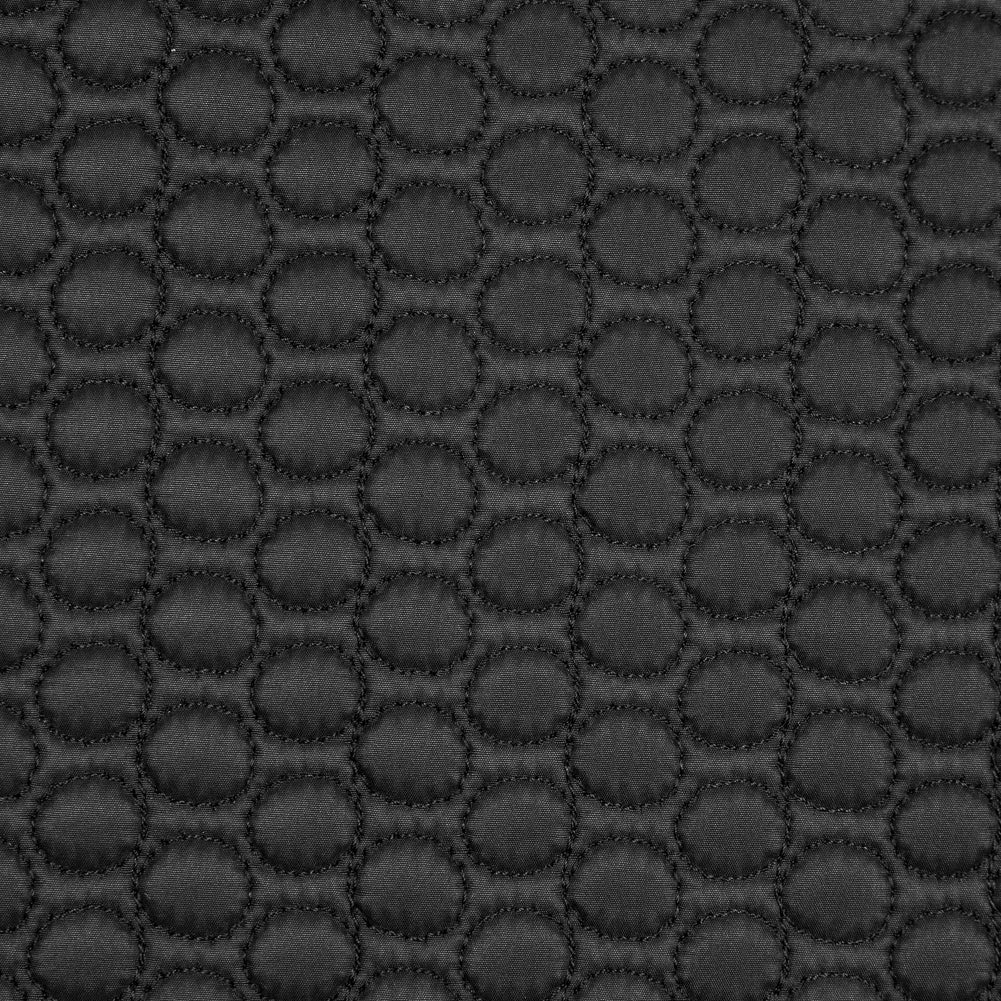 Black Circular Geometric Quilted Coating Detail Black Circular Geometric Quilted Coating Detail