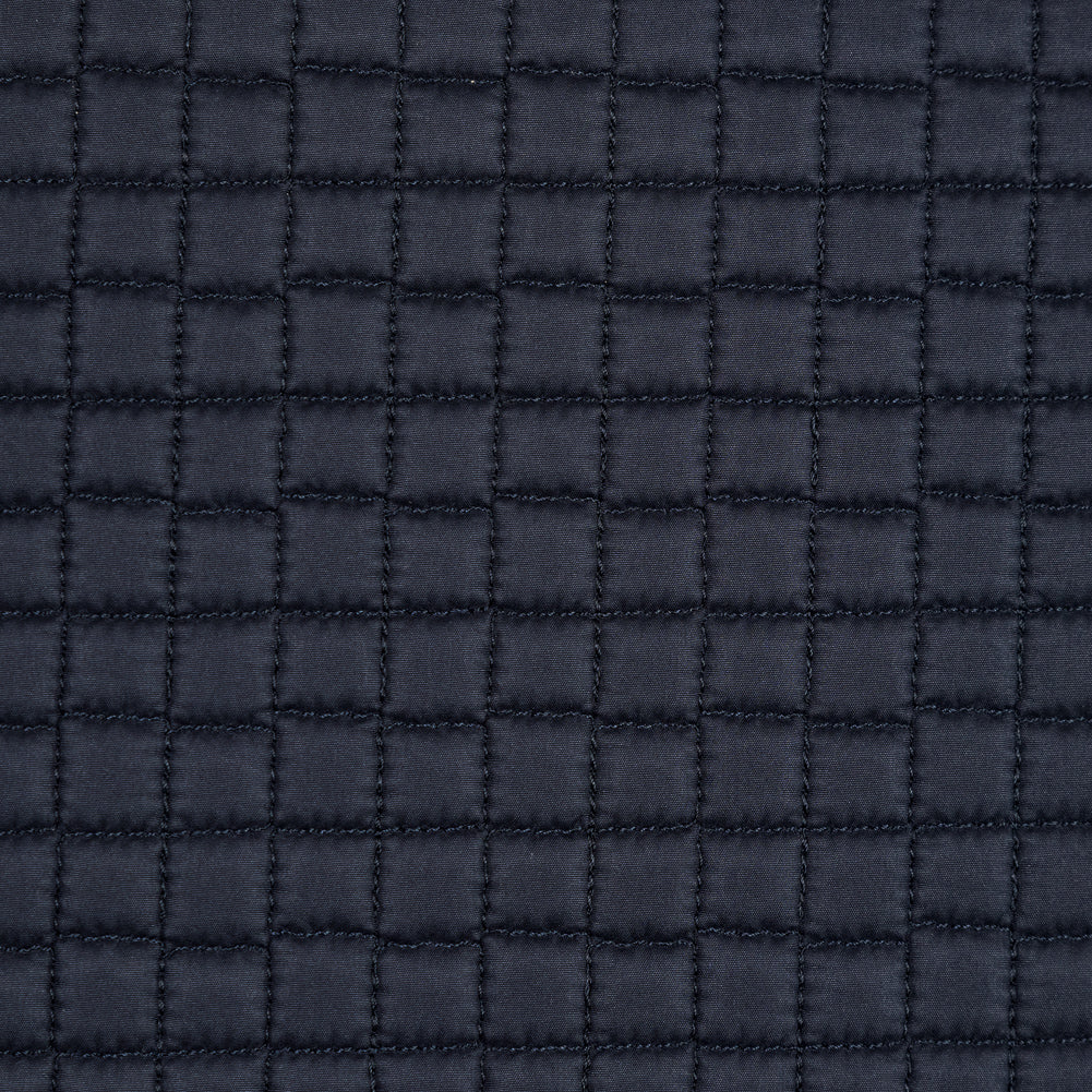 Navy Square Quilted Coating Detail Navy Square Quilted Coating Detail
