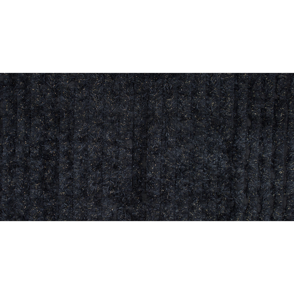 Black and Metallic Gold Fringe Fabric Full Black and Metallic Gold Fringe Fabric Full
