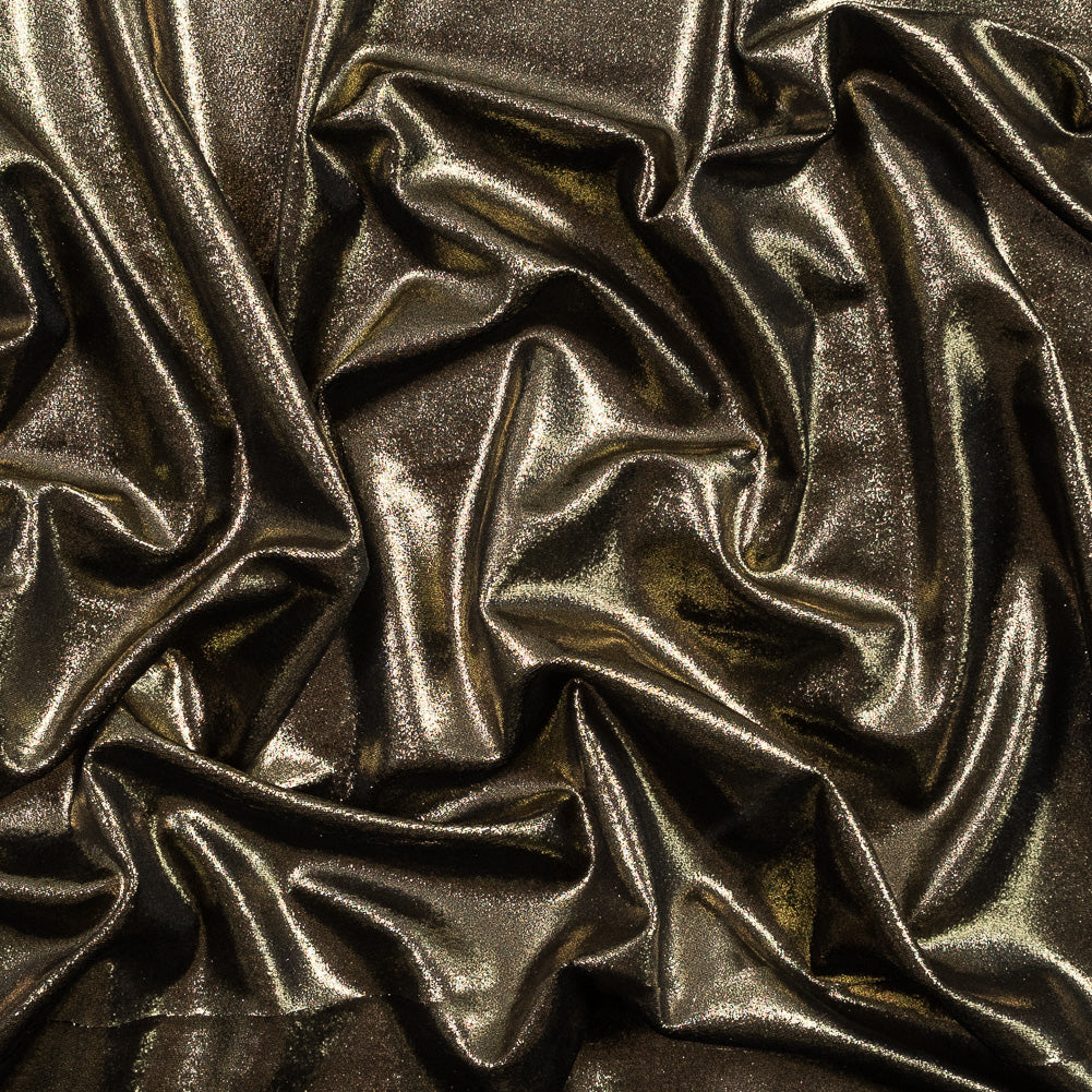 Black Stretch Velour with All-Over Gold Foil Black Stretch Velour with All-Over Gold Foil