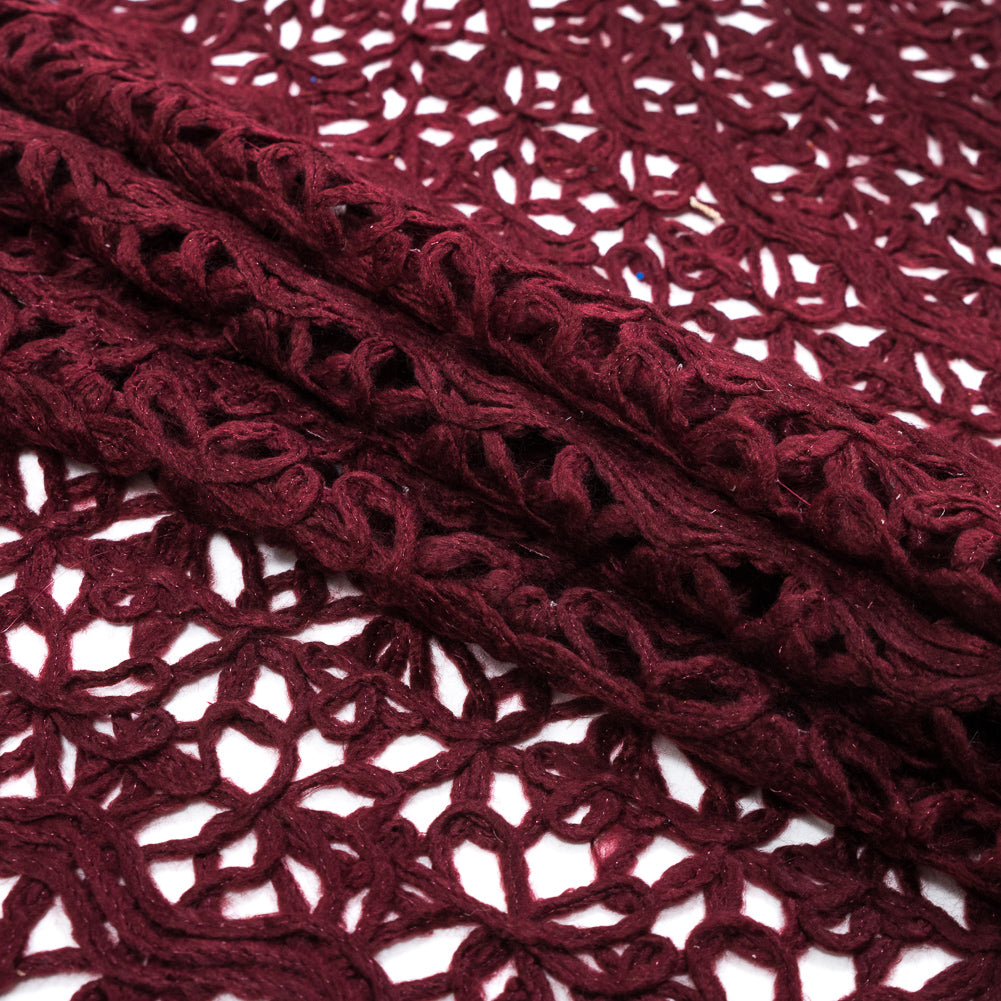 Novelty Acrylic Lace - Maroon Folded Novelty Acrylic Lace - Maroon Folded