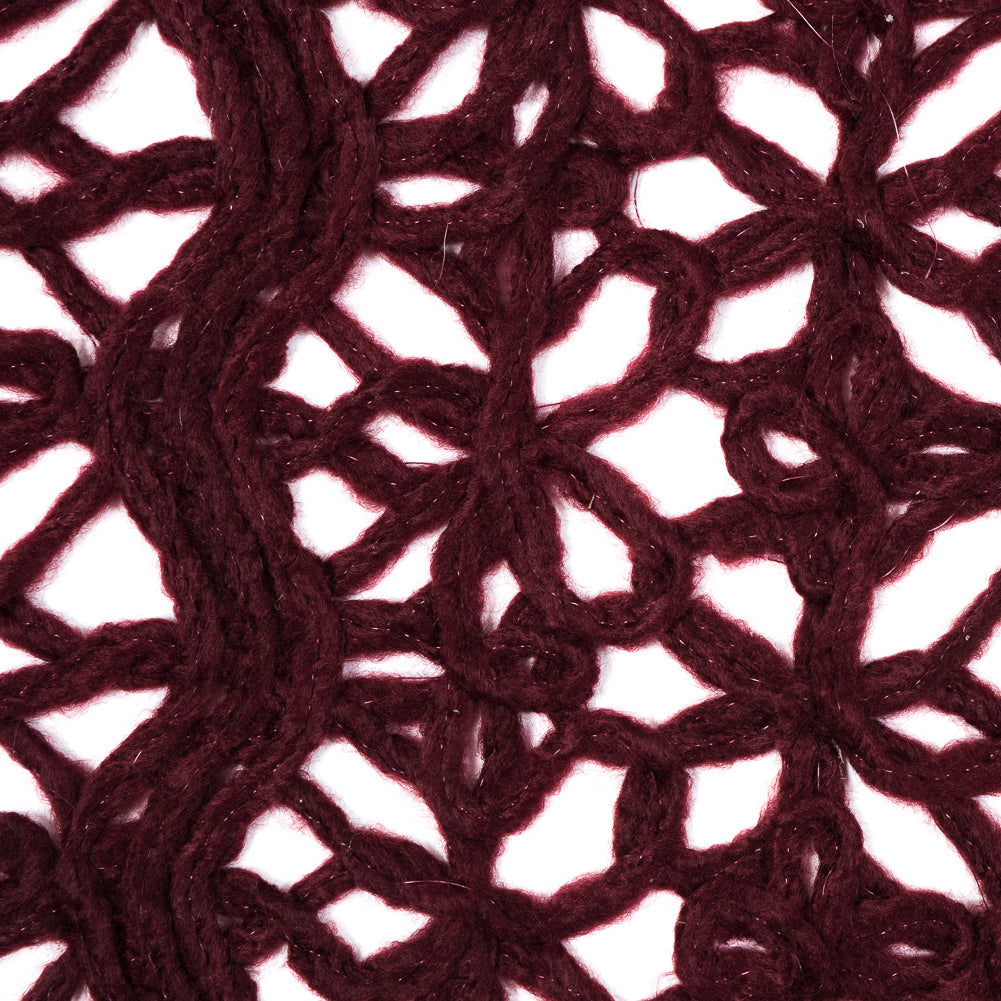 Novelty Acrylic Lace - Maroon Detail Novelty Acrylic Lace - Maroon Detail