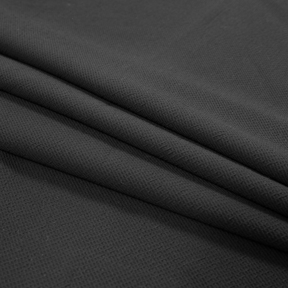 Black Textural Crepe with Smooth Backing Folded Black Textural Crepe with Smooth Backing Folded