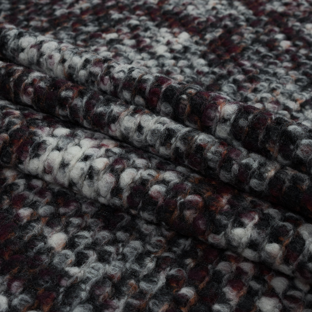 Orange, Red and Black Speckled Wool Knit Folded Orange, Red and Black Speckled Wool Knit Folded