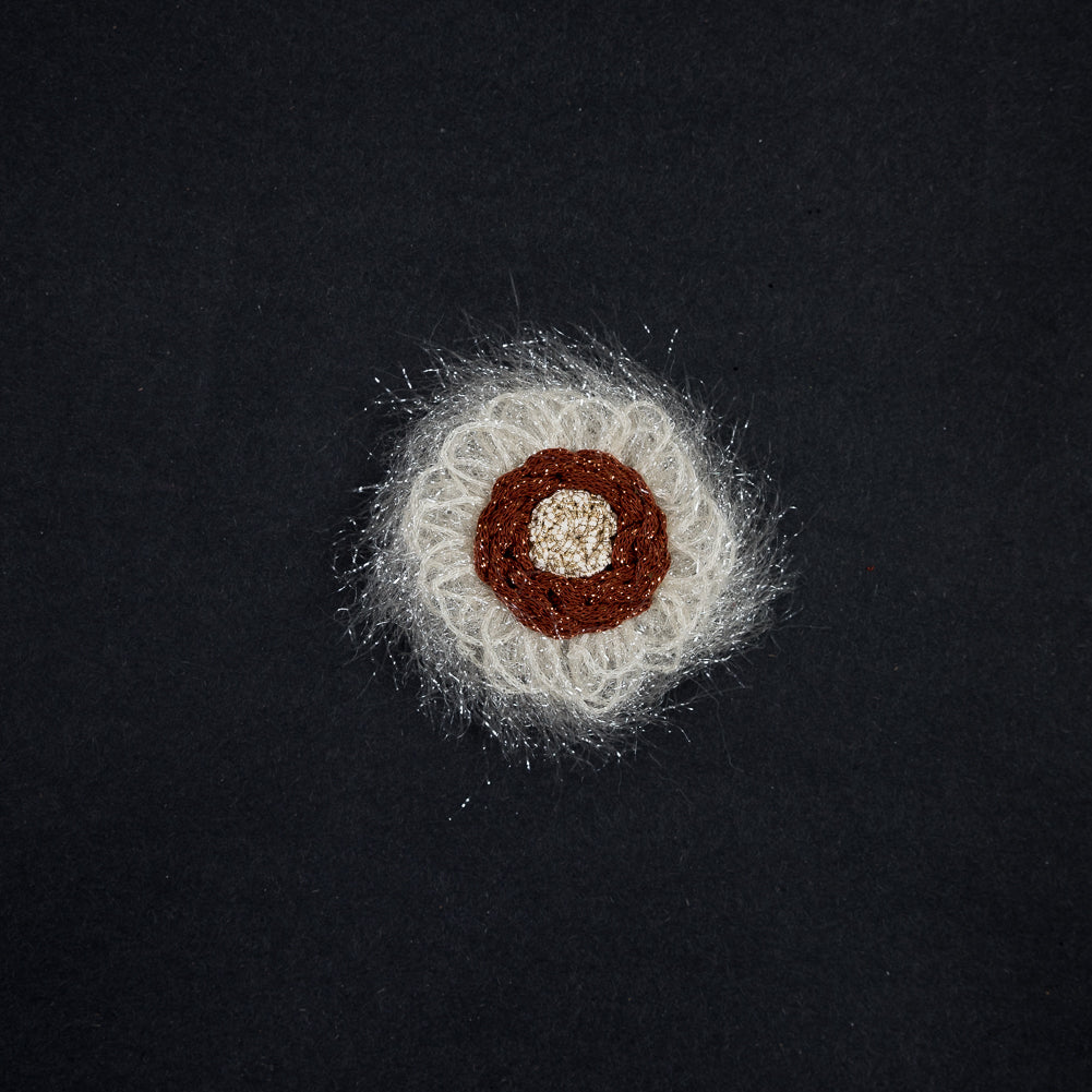 Italian Copper and Cream Flower Applique - 3" Italian Copper and Cream Flower Applique - 3"