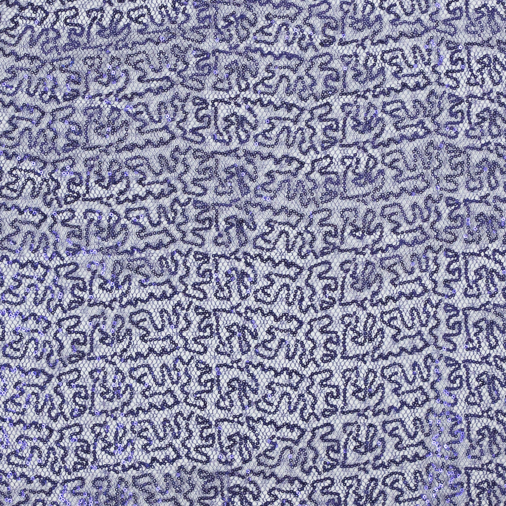 Netting with All-Over Circle Baby Sequins - Purple Detail Netting with All-Over Circle Baby Sequins - Purple Detail