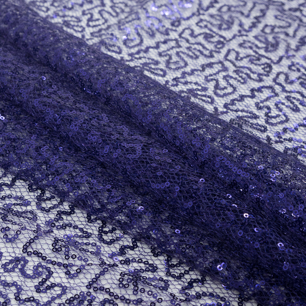 Netting with All-Over Circle Baby Sequins - Purple Netting with All-Over Circle Baby Sequins - Purple