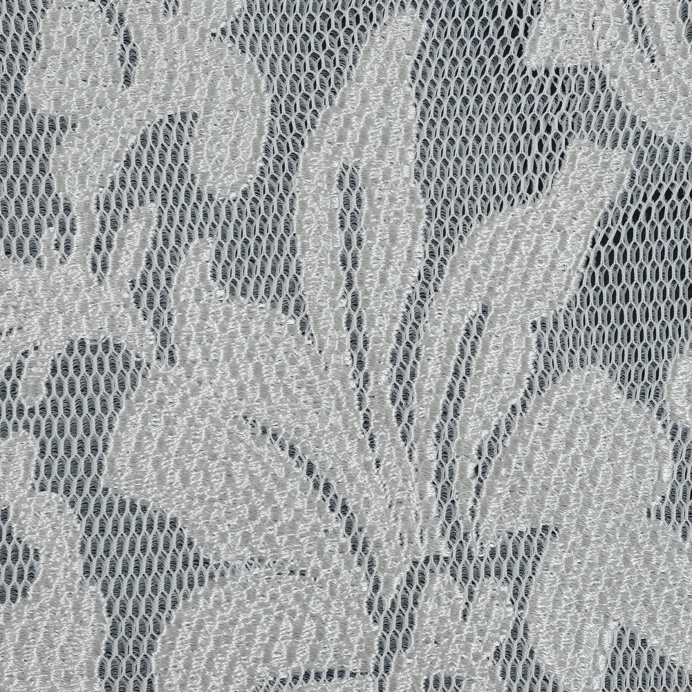 White Floral Embroidered Wonder Mesh Detail White Floral Embroidered Wonder Mesh Detail