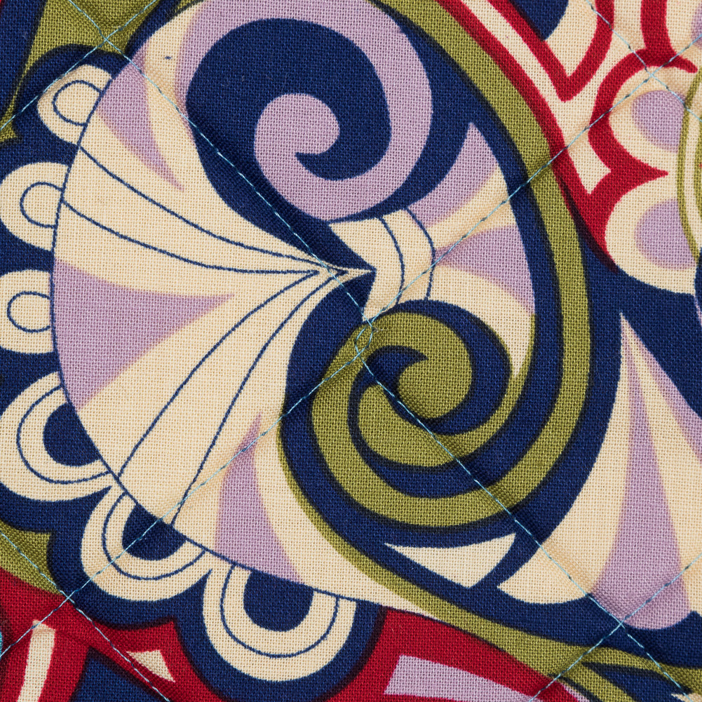 Multicolor Paisley Printed Quilted Cotton Woven with Filler Detail Multicolor Paisley Printed Quilted Cotton Woven with Filler Detail
