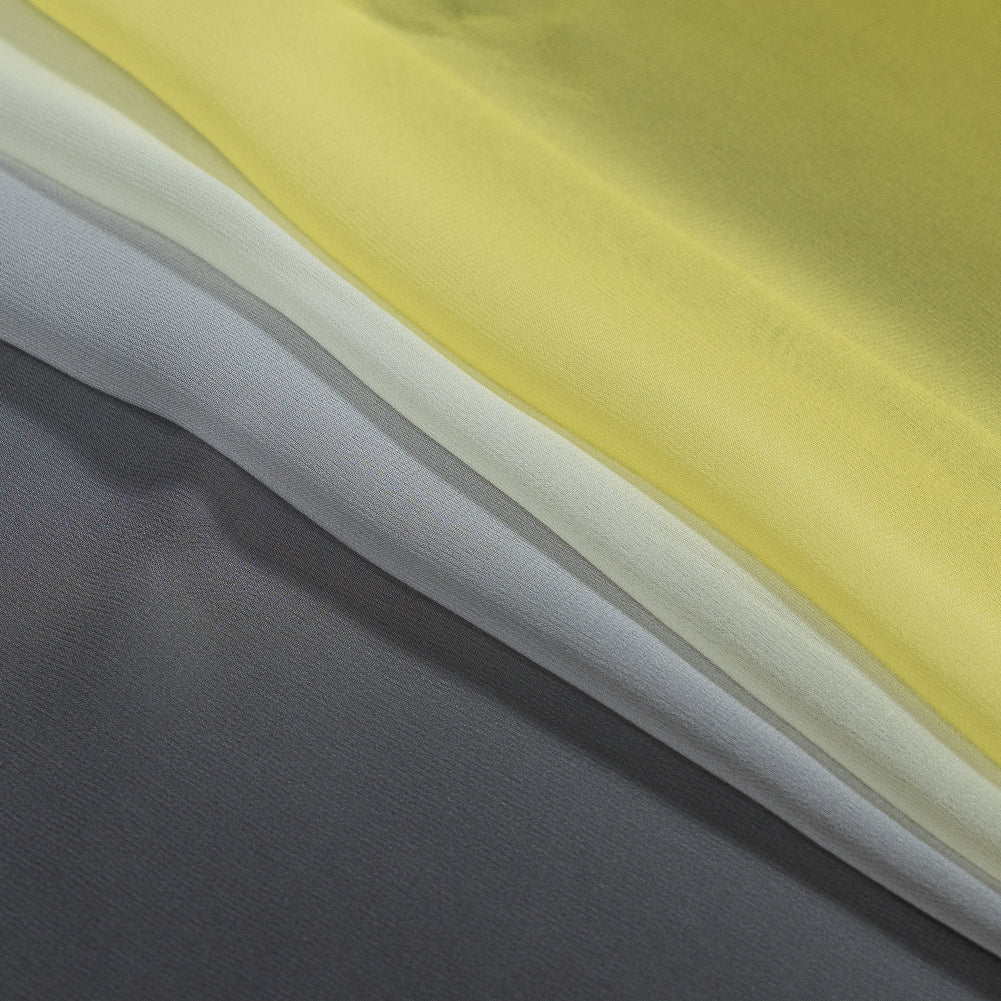 Ombre Silk Chiffon - Warm Olive to Dark Silver Detail Ombre Silk Chiffon - Warm Olive to Dark Silver Detail