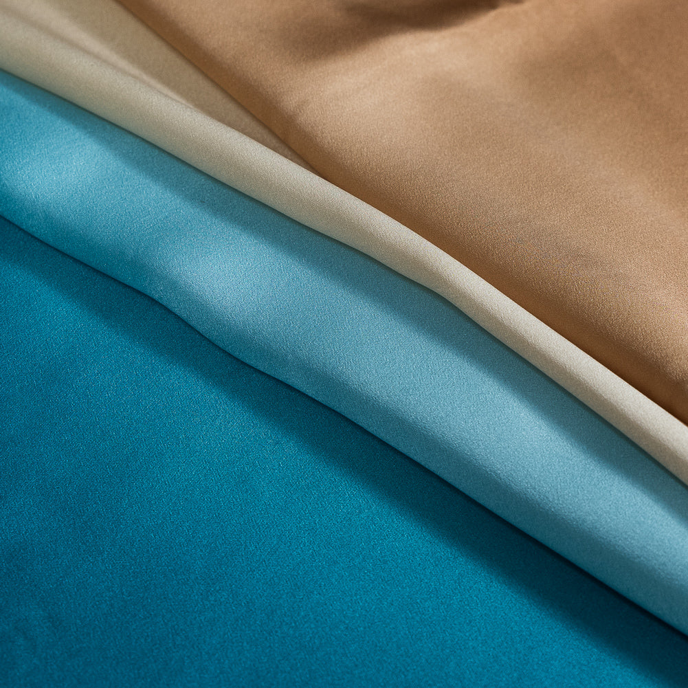 Dachshund and Deep Teal Ombre Silk Charmeuse Detail Dachshund and Deep Teal Ombre Silk Charmeuse Detail