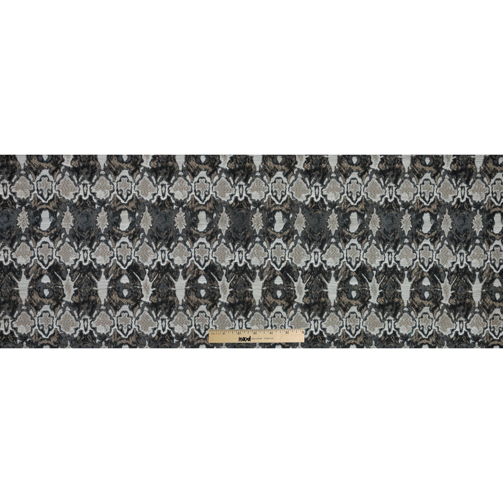 Gray and Beige Abstract Jacquard Full Gray and Beige Abstract Jacquard Full
