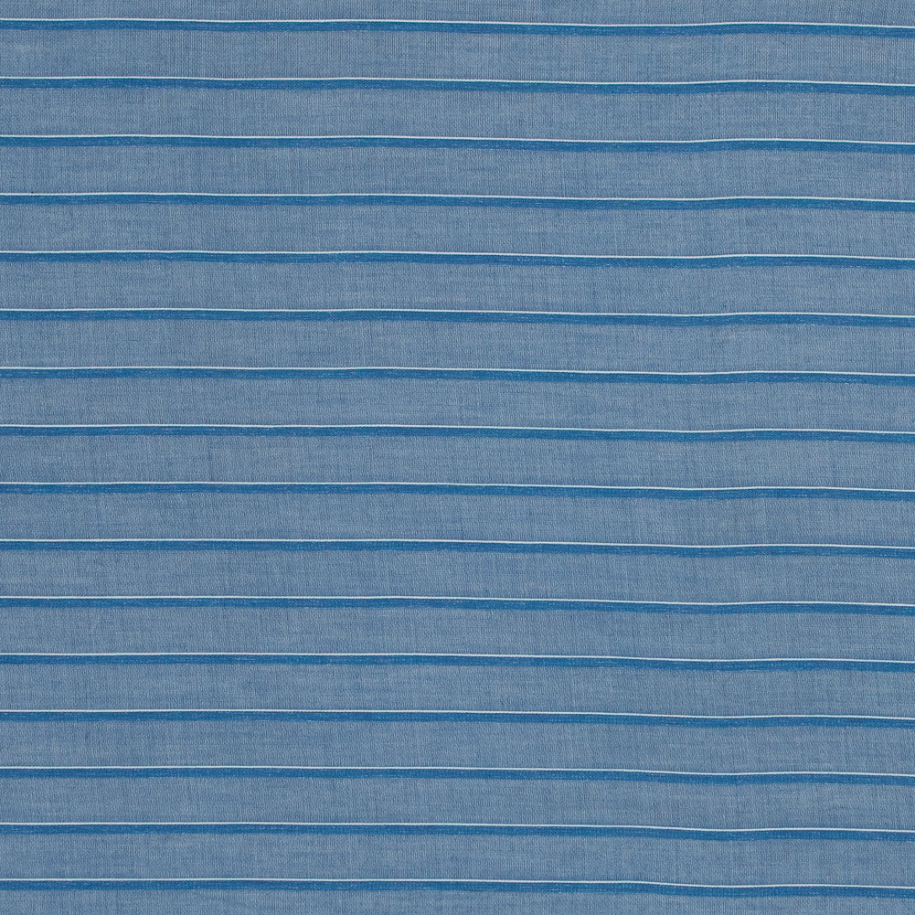 Theory Country Blue and White Shadow Striped Cotton Lawn Theory Country Blue and White Shadow Striped Cotton Lawn