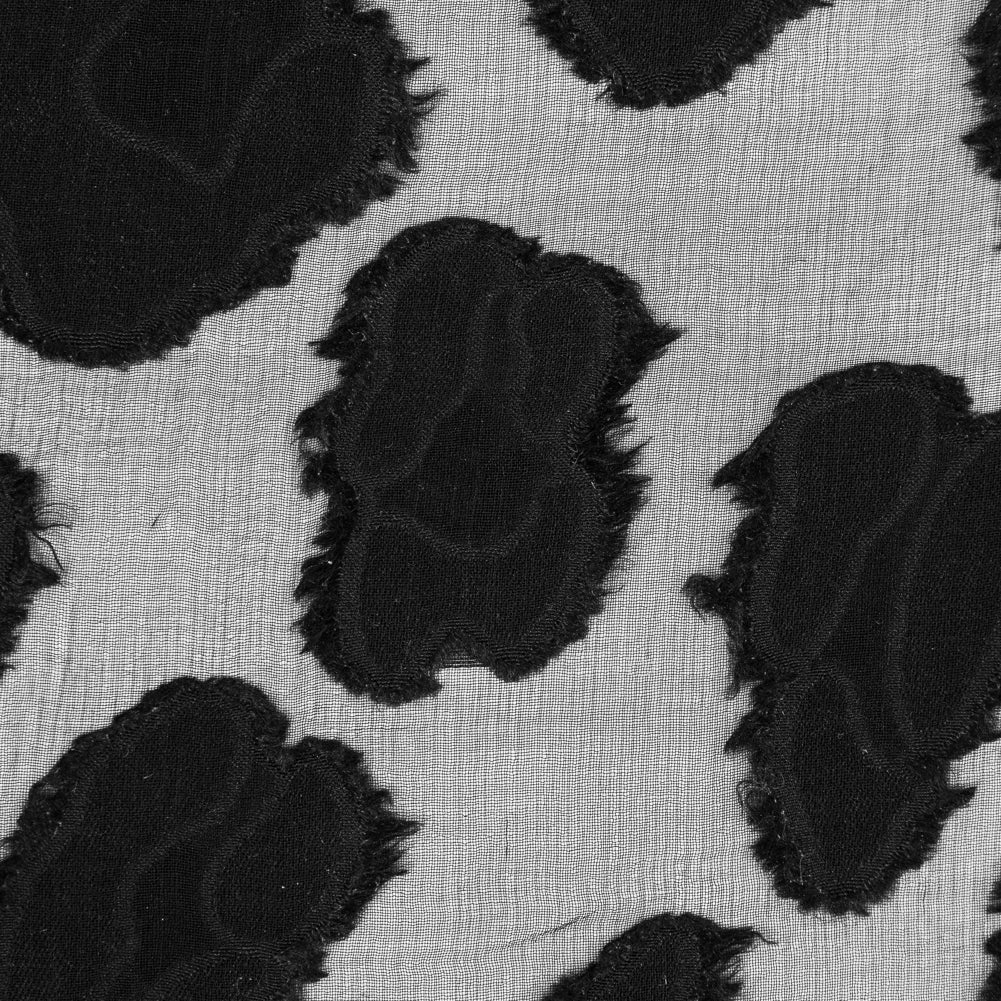 Black Abstract Burn-Out Silk Chiffon Detail Black Abstract Burn-Out Silk Chiffon Detail
