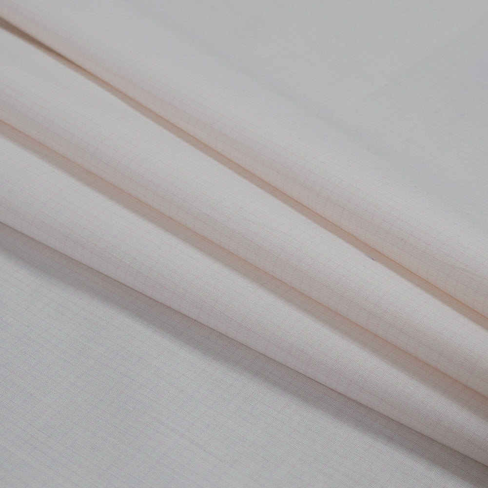Cream and Pink Graph Check Cotton Shirting Folded Cream and Pink Graph Check Cotton Shirting Folded