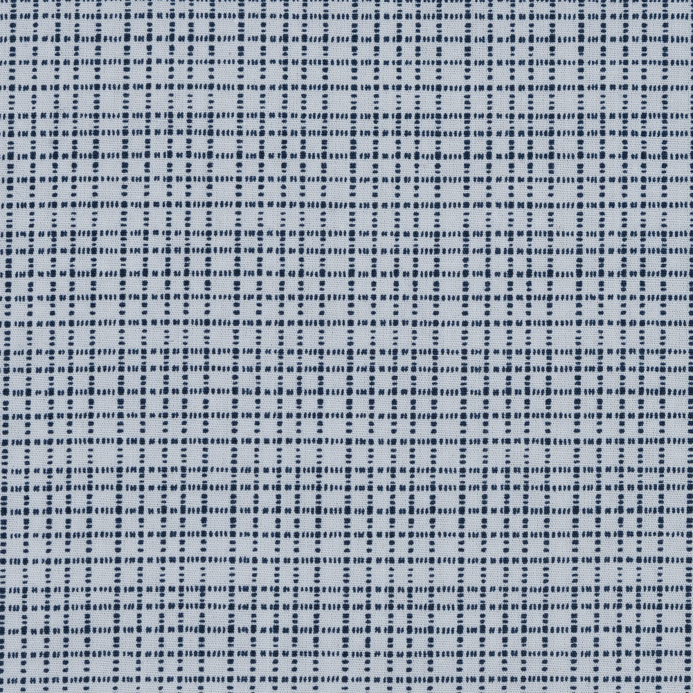 Navy and White Plaid Cotton Shirting Detail Navy and White Plaid Cotton Shirting Detail