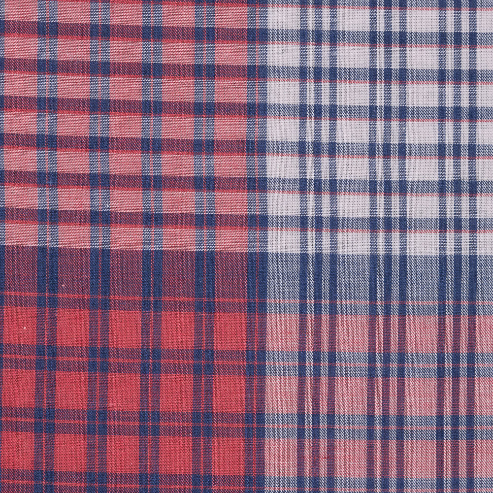 Red and Blue Plaid Japanese Cotton Voile Detail Red and Blue Plaid Japanese Cotton Voile Detail