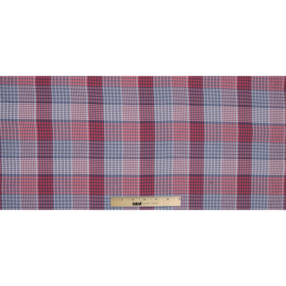 Red and Blue Plaid Japanese Cotton Voile Full Red and Blue Plaid Japanese Cotton Voile Full