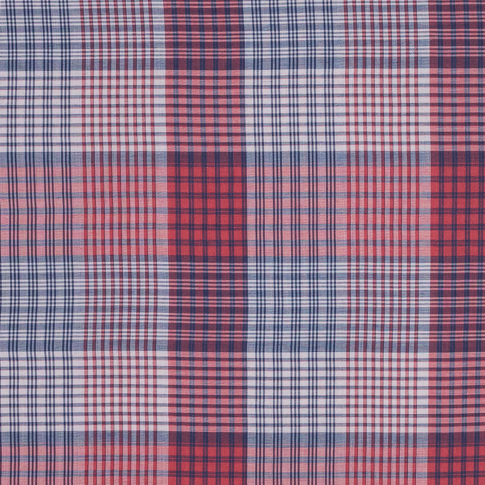 Red and Blue Plaid Japanese Cotton Voile Red and Blue Plaid Japanese Cotton Voile