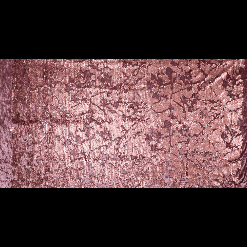 Stretch Velour with Sequins - Dusty Rose Folded Stretch Velour with Sequins - Dusty Rose Folded