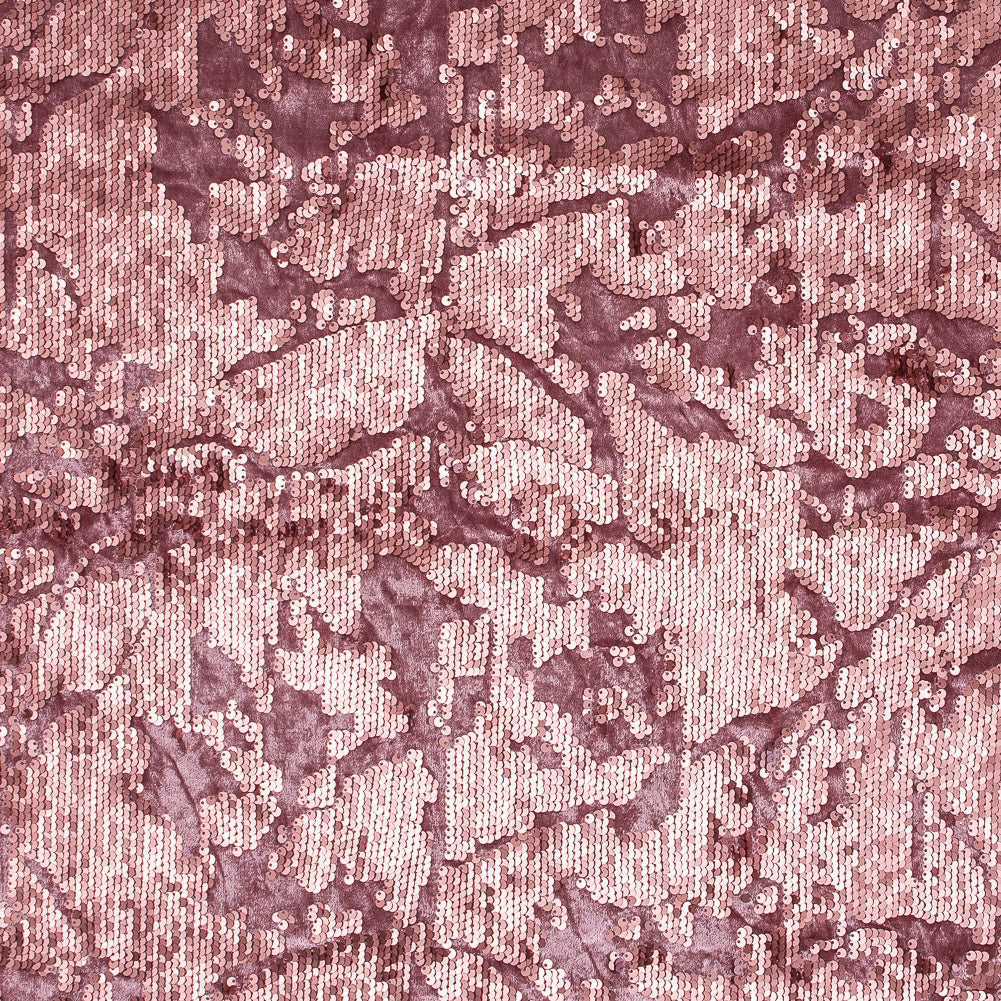 Stretch Velour with Sequins - Dusty Rose Stretch Velour with Sequins - Dusty Rose