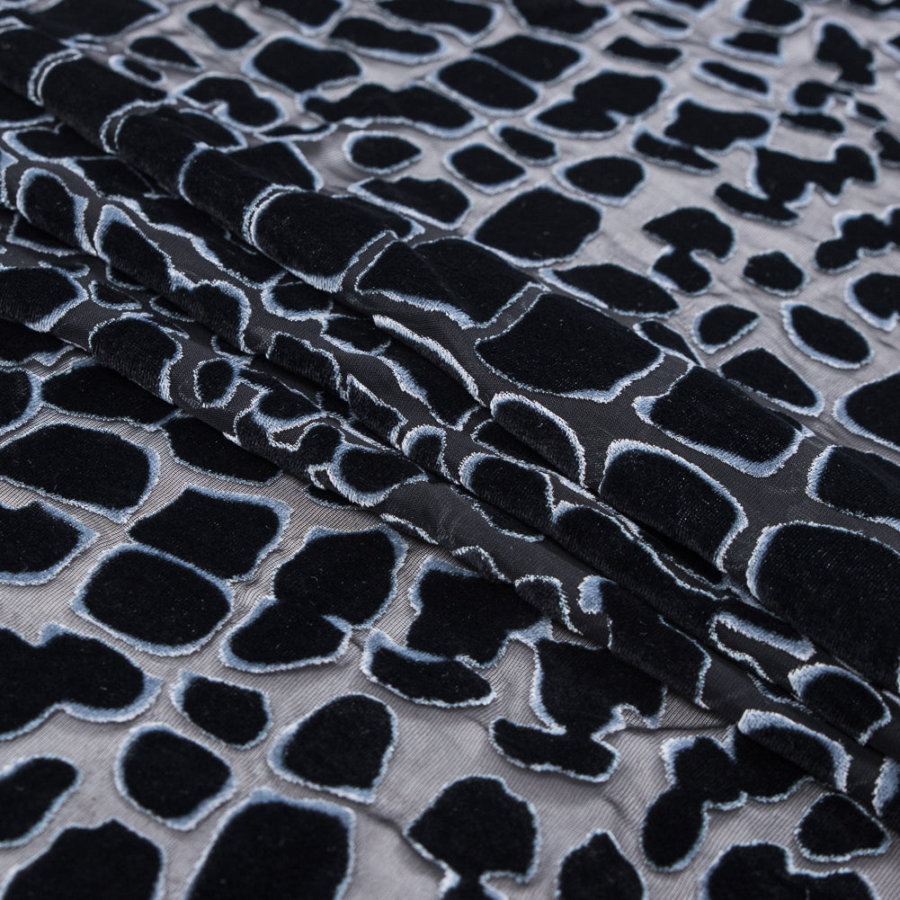 Alligator Skin Burnout Velvet - Black Folded Alligator Skin Burnout Velvet - Black Folded