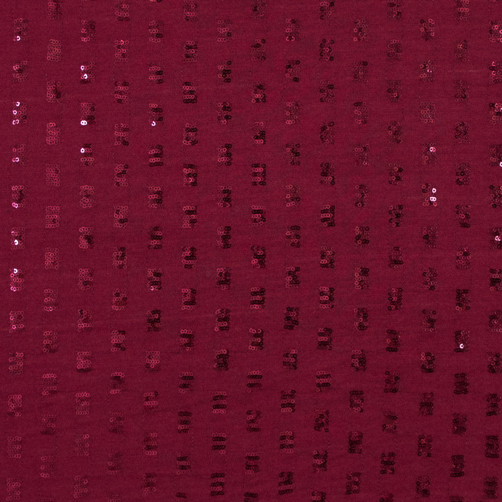 Tango Red Jersey Knit with Square Sequin Patches Tango Red Jersey Knit with Square Sequin Patches