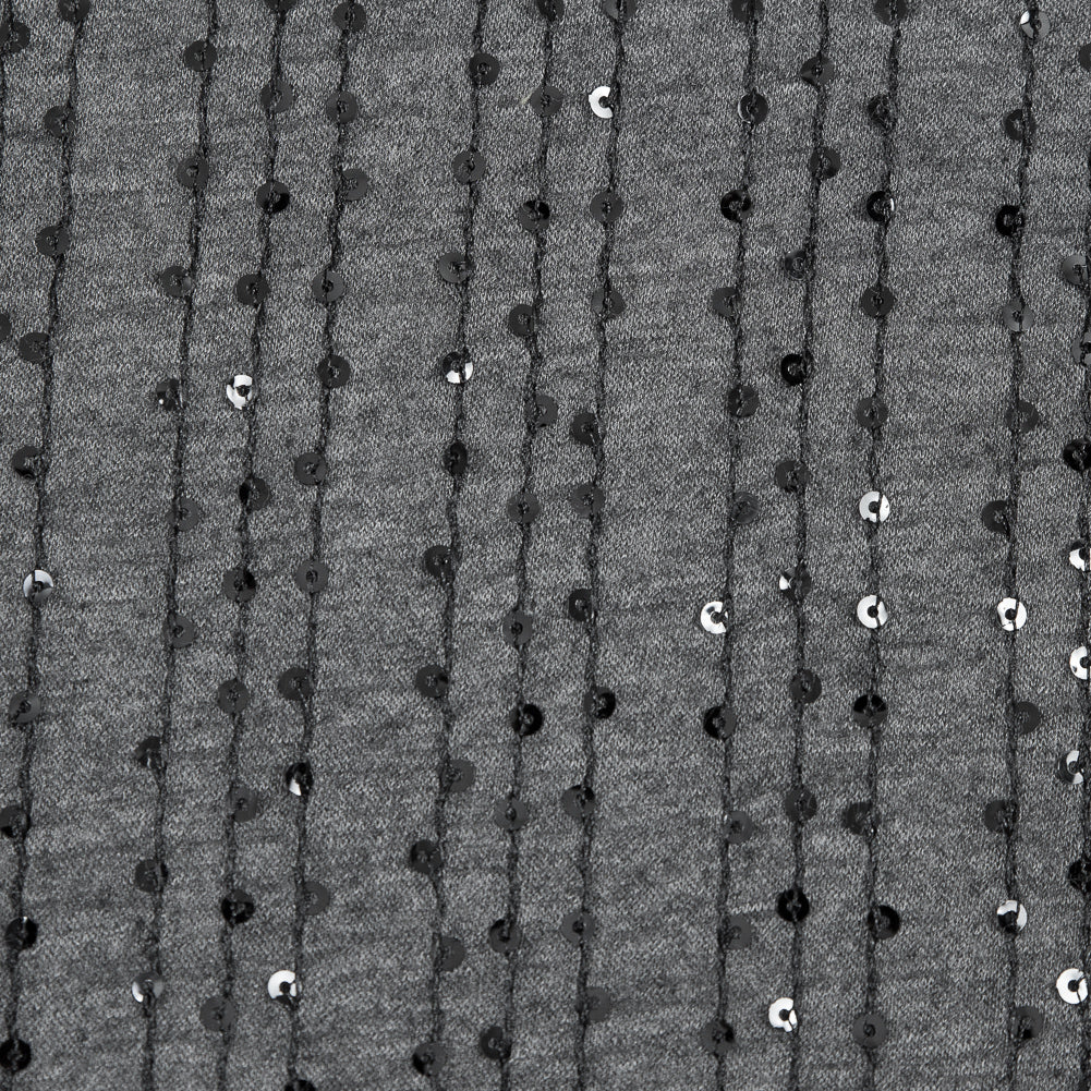 Gray and Black Sequin Striped Jersey Knit Detail Gray and Black Sequin Striped Jersey Knit Detail