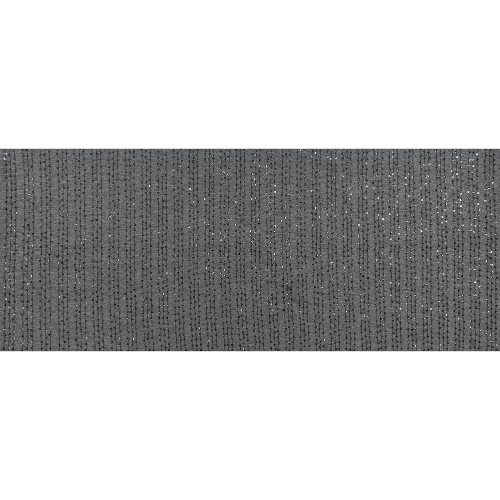 Gray and Black Sequin Striped Jersey Knit Full Gray and Black Sequin Striped Jersey Knit Full