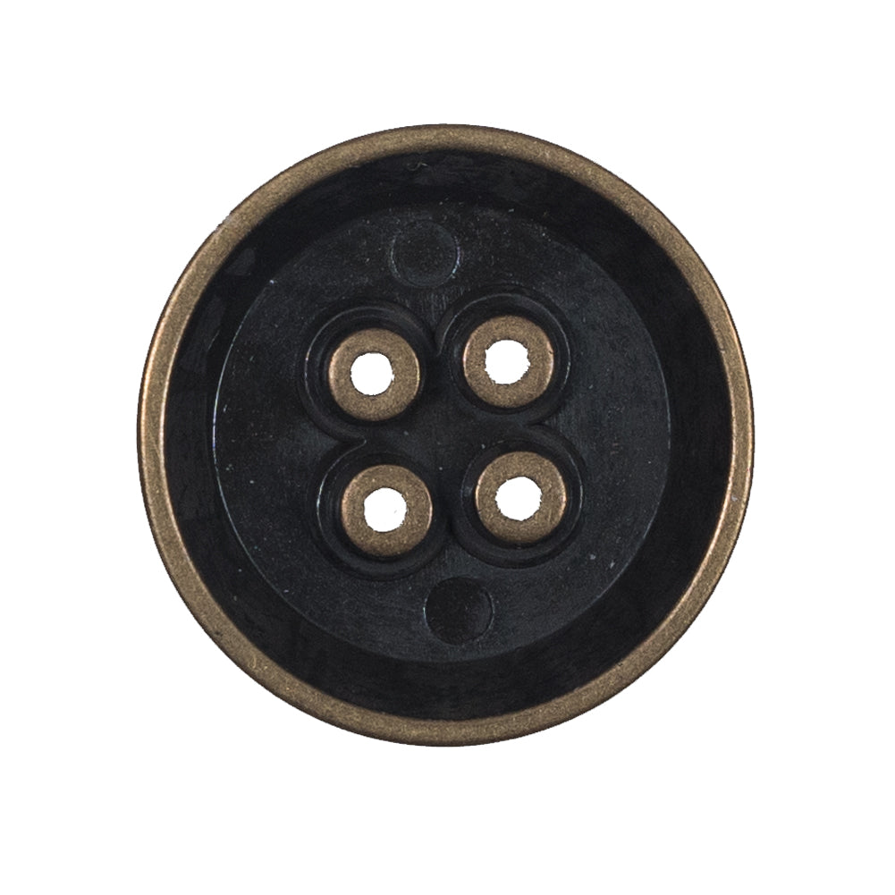 Italian Gold Metal 4-Hole Button - 44L/28mm Detail Italian Gold Metal 4-Hole Button - 44L/28mm Detail