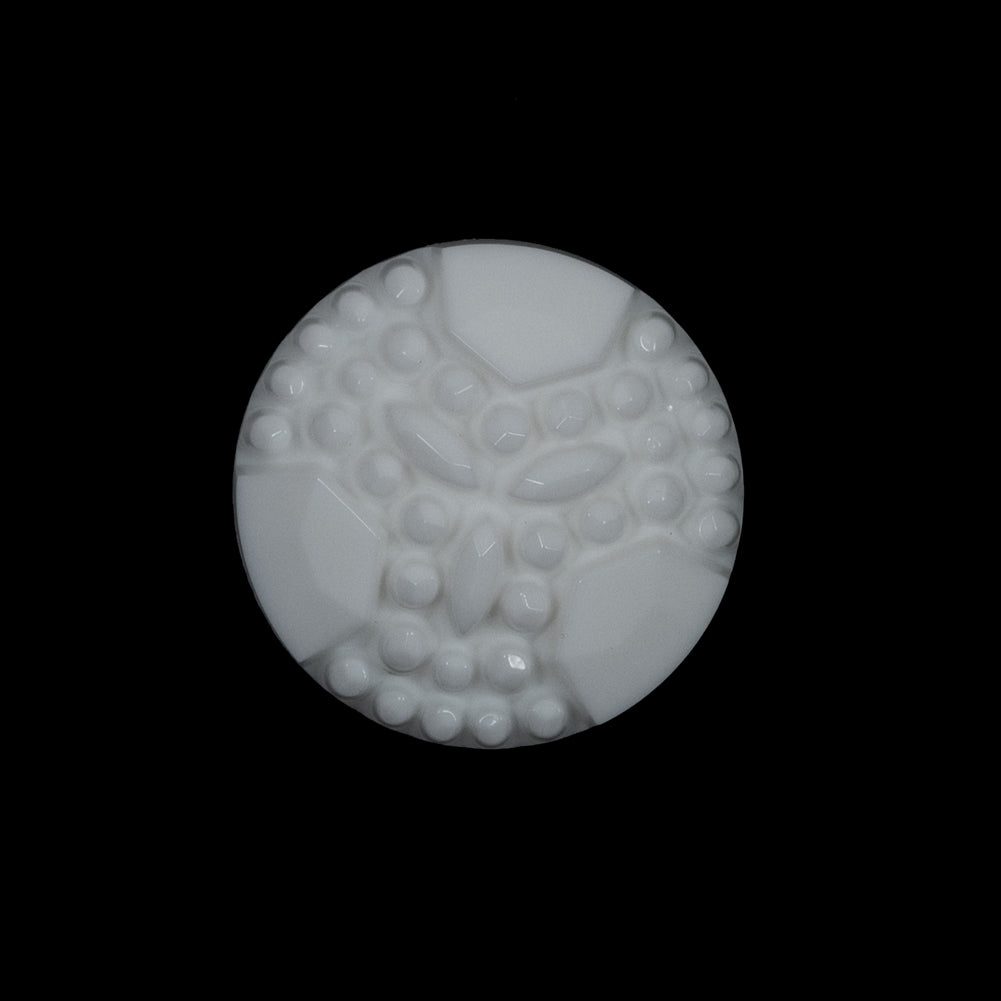 White Detailed Plastic Shank-Back Button - 36L/23mm White Detailed Plastic Shank-Back Button - 36L/23mm