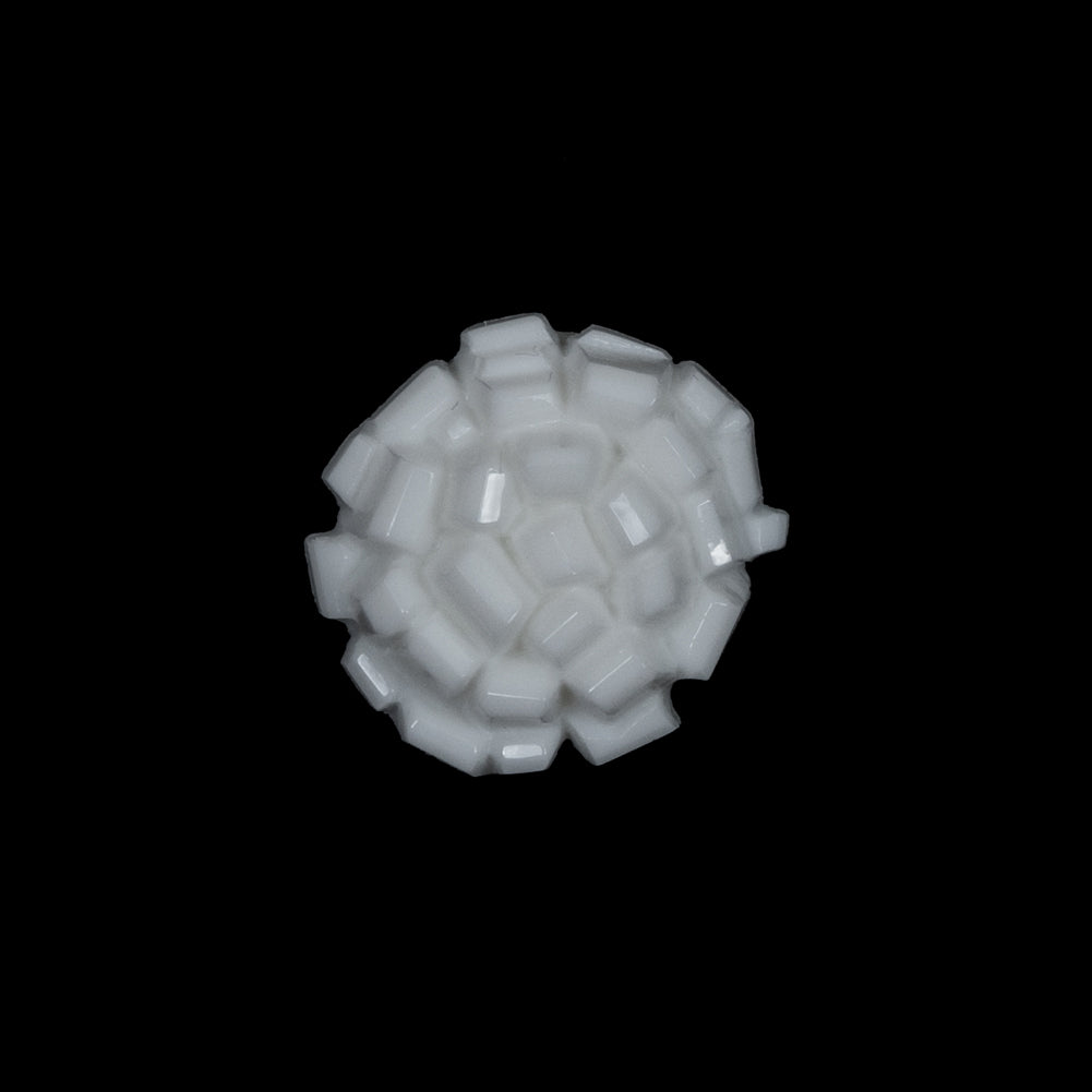 White Detailed Plastic Shank-Back Button - 28L/18mm White Detailed Plastic Shank-Back Button - 28L/18mm