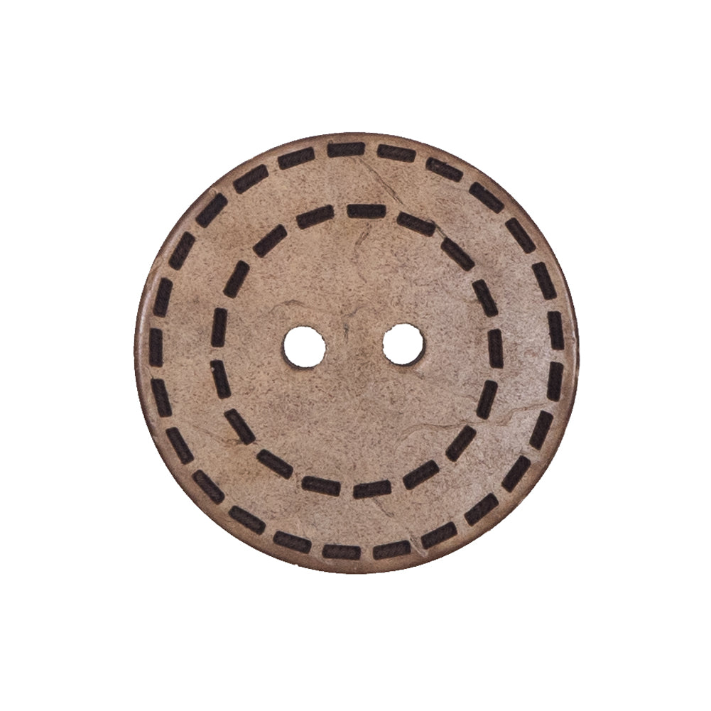 Italian Brown Etched Coconut Button - 40L/25.5mm Italian Brown Etched Coconut Button - 40L/25.5mm