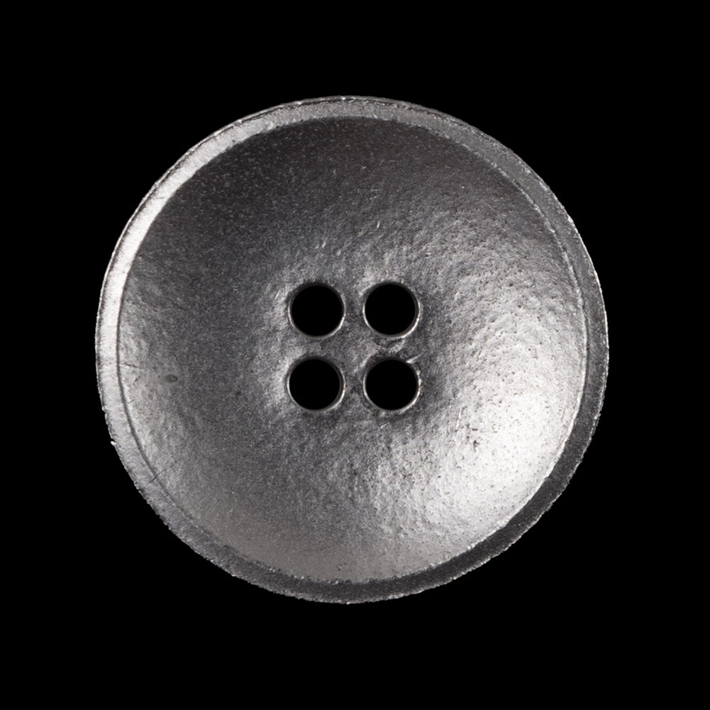 Italian Silver 4-Hole Metal Saucer Button - 44L/28mm Italian Silver 4-Hole Metal Saucer Button - 44L/28mm