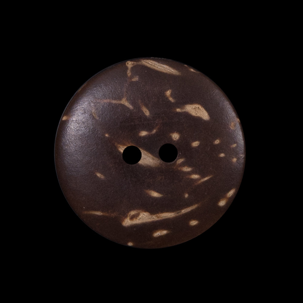 Italian Brown Floral Painted Coconut Button - 40L/25.5mm Detail Italian Brown Floral Painted Coconut Button - 40L/25.5mm Detail