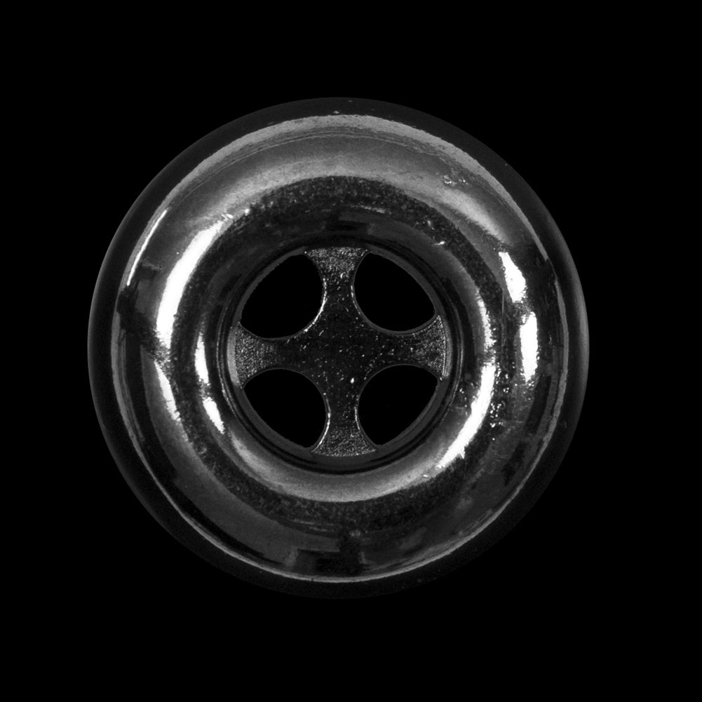 Italian Silver 4-Hole Metal Button - 44L/28mm Italian Silver 4-Hole Metal Button - 44L/28mm