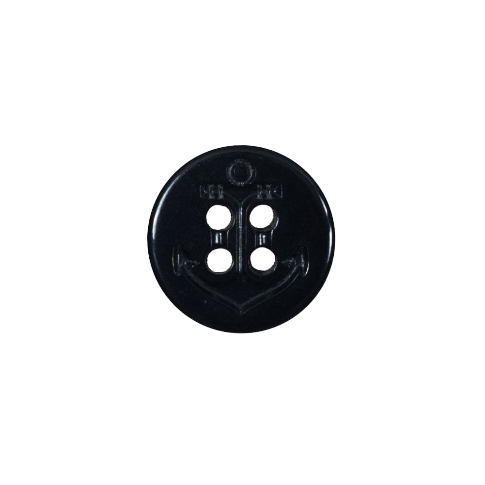 Black Anchor 4-Hole Plastic Button - 24L/15mm Black Anchor 4-Hole Plastic Button - 24L/15mm