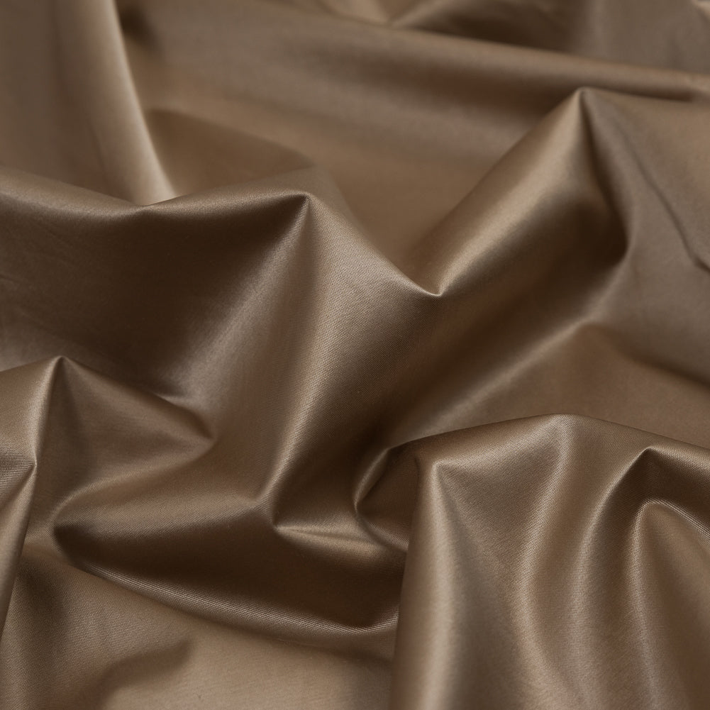 Tan Cotton Backed Polyester Taffeta Detail Tan Cotton Backed Polyester Taffeta Detail
