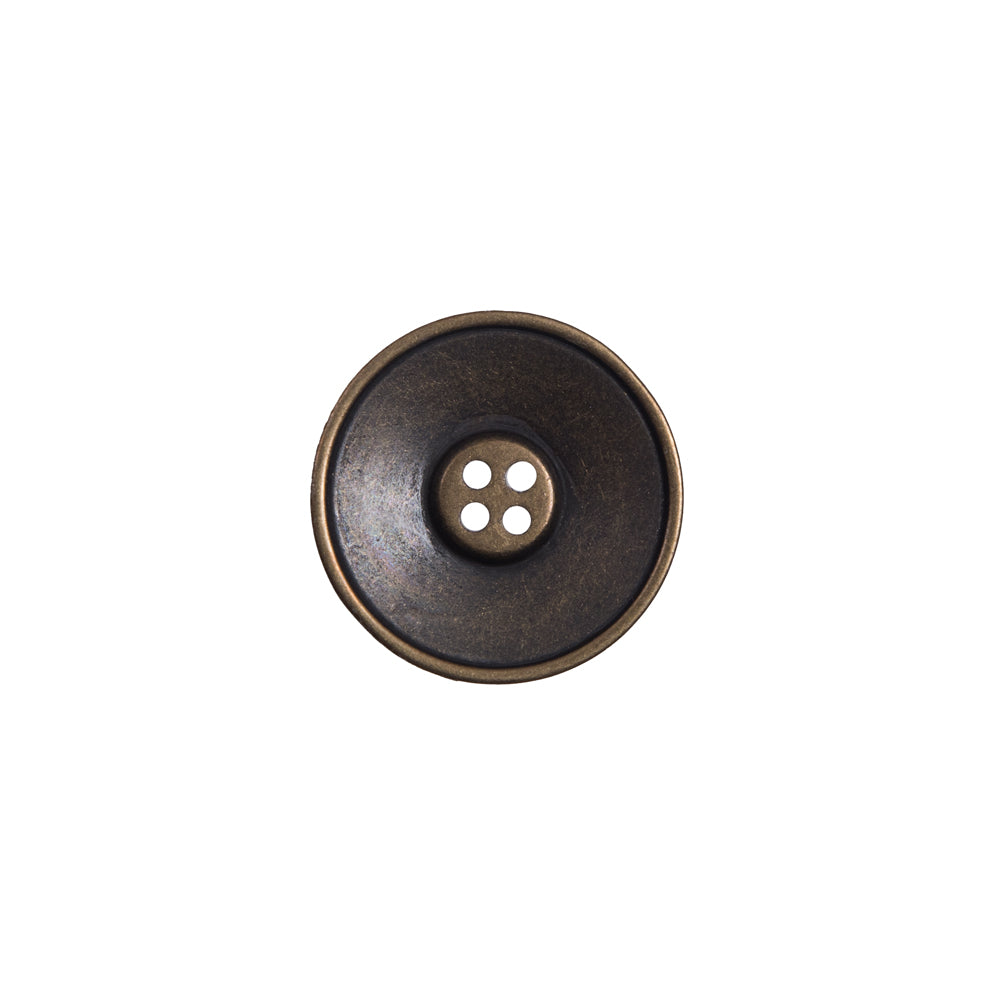 Italian Antique Gold Metal 4-Hole Button - 24L/15mm Detail Italian Antique Gold Metal 4-Hole Button - 24L/15mm Detail