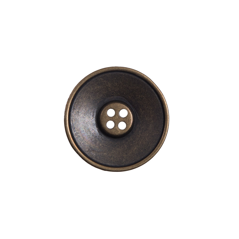 Italian Antique Gold Metal 4-Hole Button - 32L/20mm Detail Italian Antique Gold Metal 4-Hole Button - 32L/20mm Detail