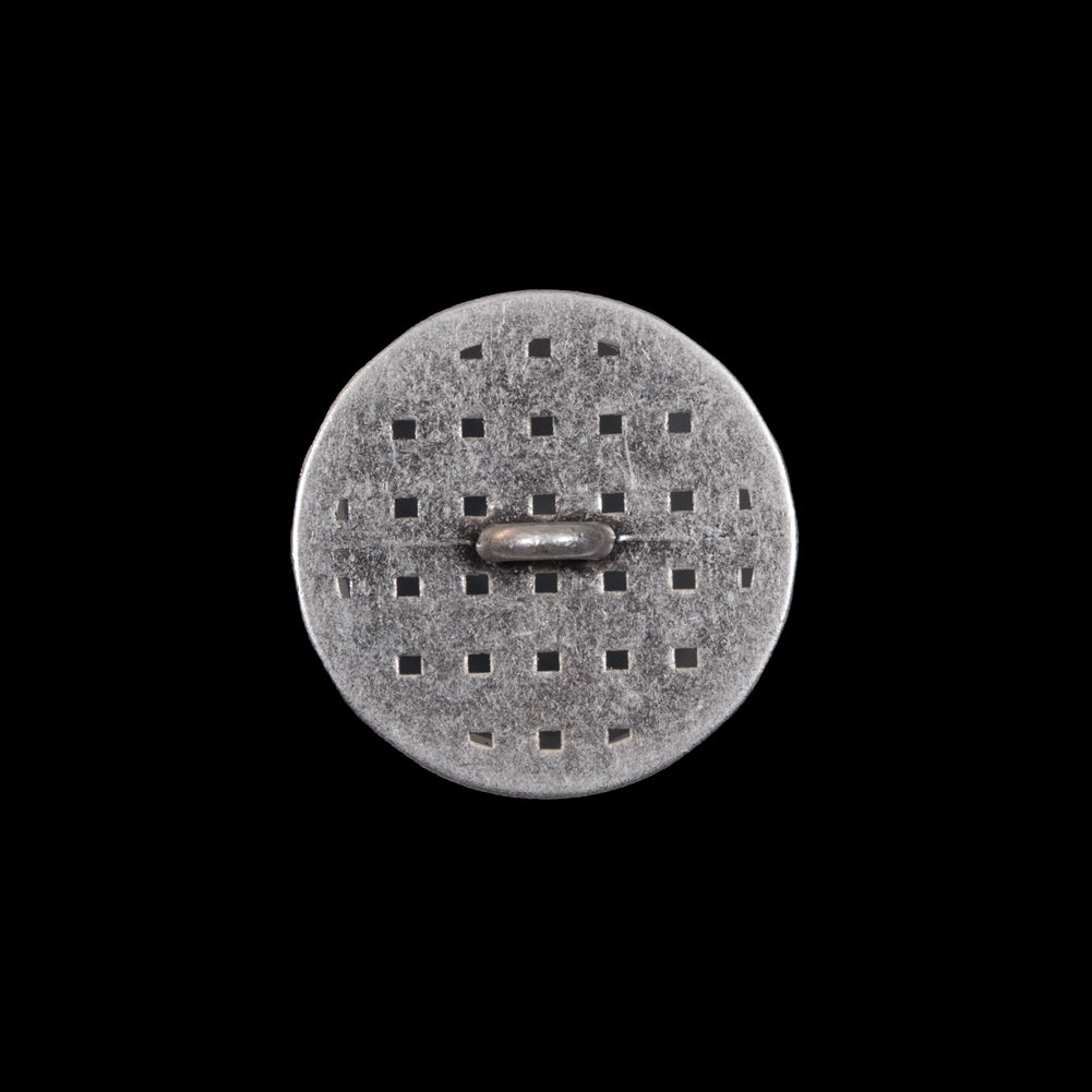 Italian Silver Metal Lattice Shank Back Button - 32L/20mm Detail Italian Silver Metal Lattice Shank Back Button - 32L/20mm Detail