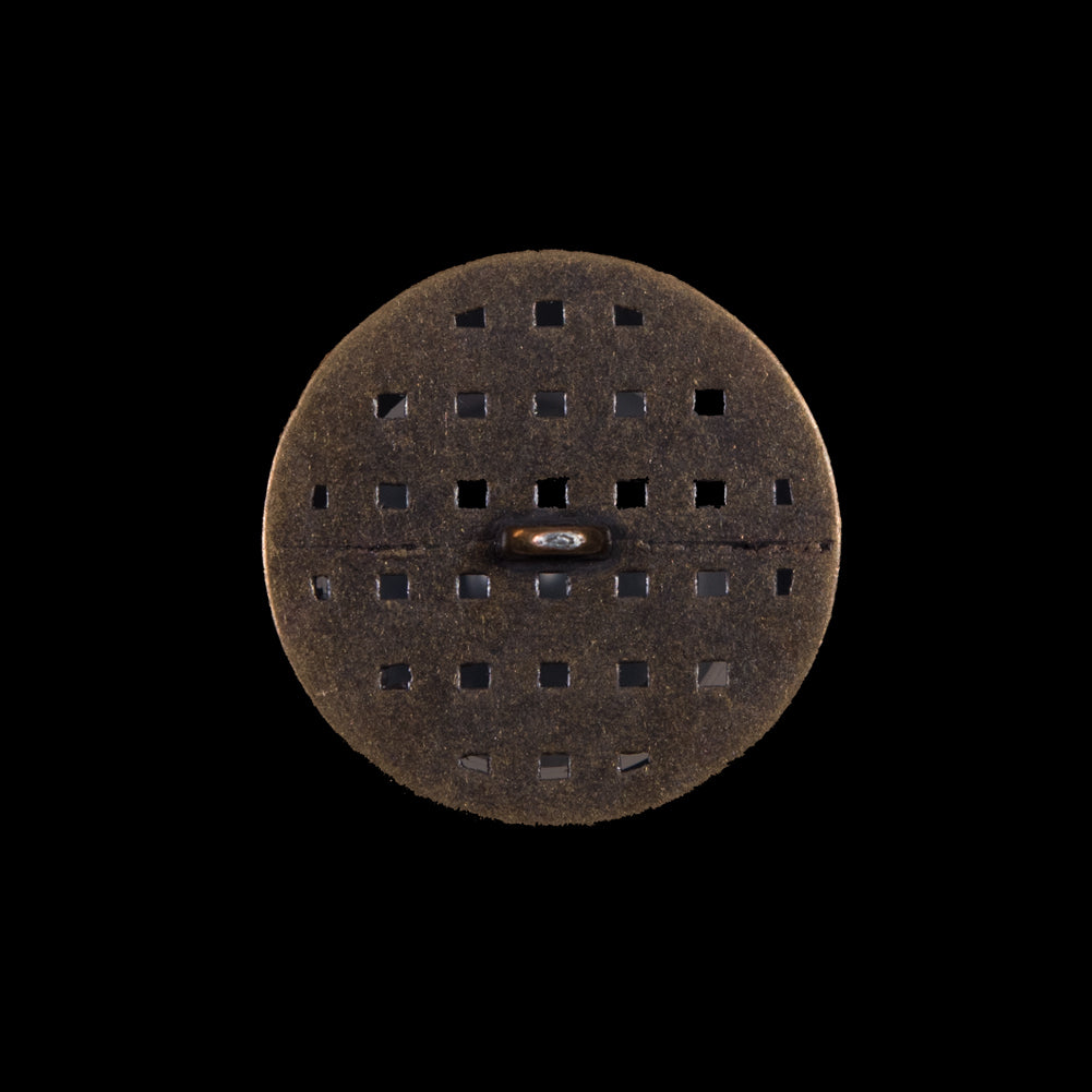 Italian Antique Gold Metal Lattice Shank Back Button - 36L/23mm Detail Italian Antique Gold Metal Lattice Shank Back Button - 36L/23mm Detail