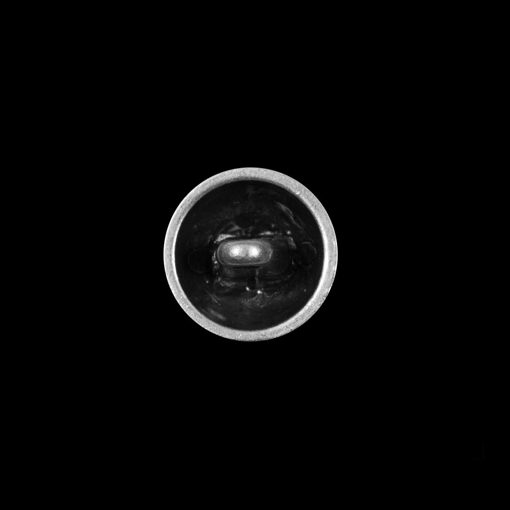 Silver Etched Dome-Shaped Metal Button - 24L/15mm Detail Silver Etched Dome-Shaped Metal Button - 24L/15mm Detail