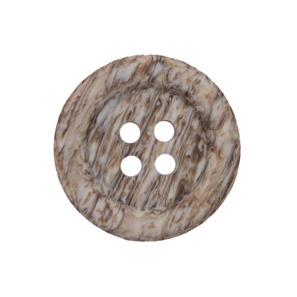Beige and Brown Plastic 4-Hole Button - 40L/25.5mm Beige and Brown Plastic 4-Hole Button - 40L/25.5mm