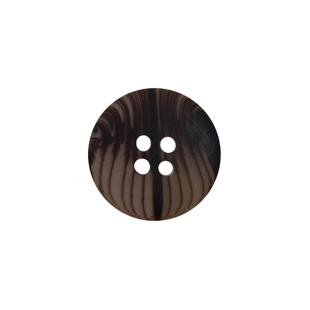 Brown Plastic 4-Hole Button - 28L/18mm Brown Plastic 4-Hole Button - 28L/18mm