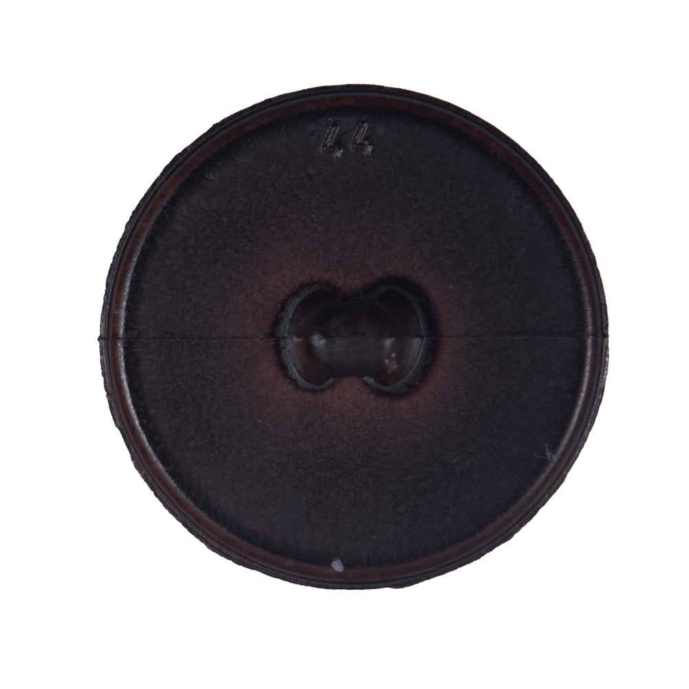 Dark Brown Faux Leather Plastic Shank Back Button - 44L/28mm Detail Dark Brown Faux Leather Plastic Shank Back Button - 44L/28mm Detail