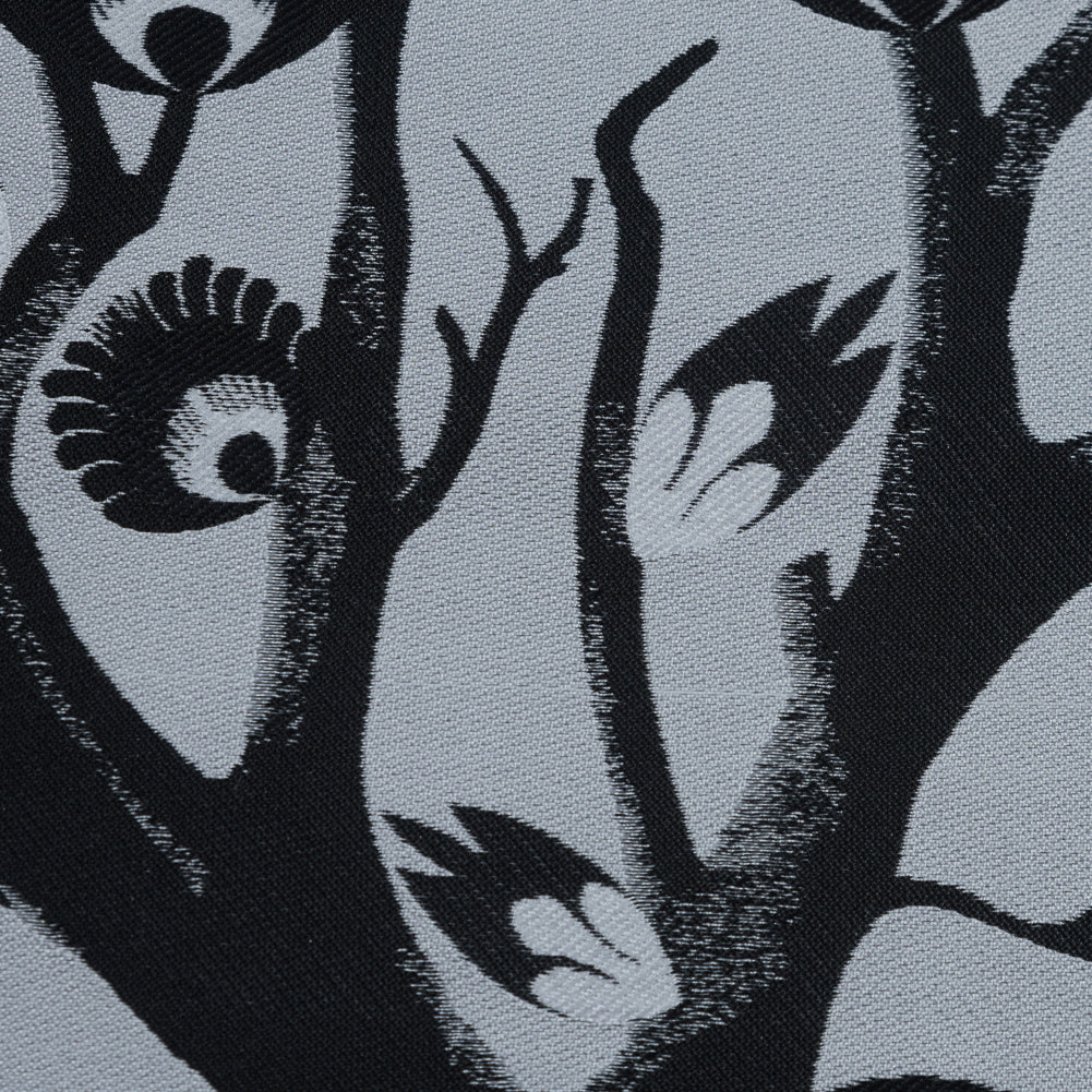 Black and Silver Landscape Jacquard Panel Detail Black and Silver Landscape Jacquard Panel Detail