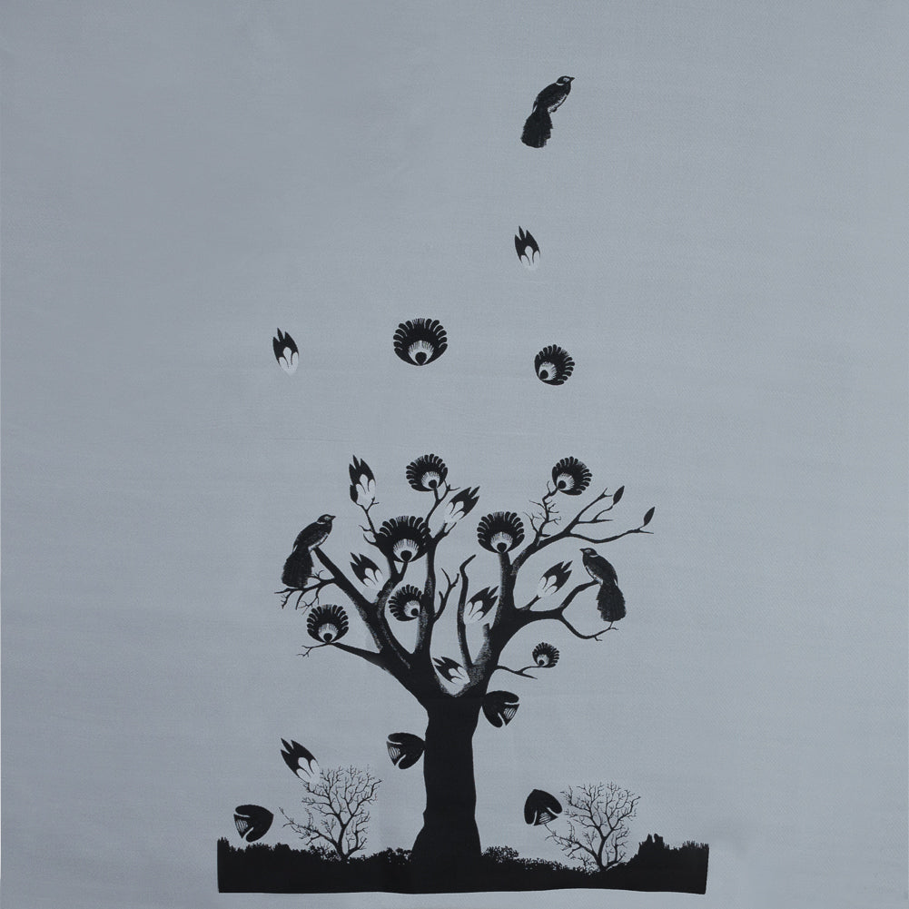 Black and Silver Landscape Jacquard Panel Black and Silver Landscape Jacquard Panel